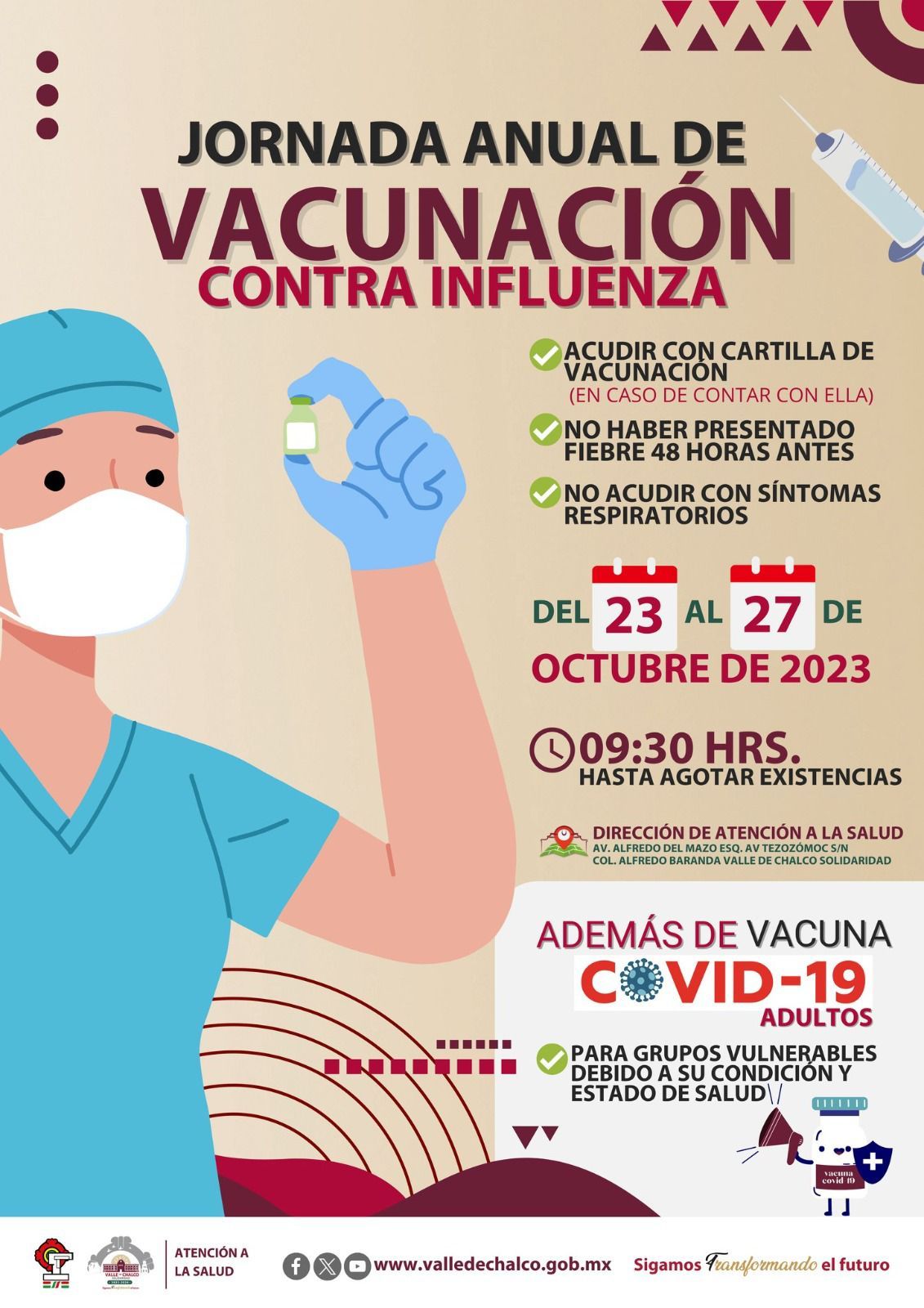 VACUNACIÓN MASIVA EN VALLE DE CHALCO CONTRA INFLUENZA Y COVID Diario